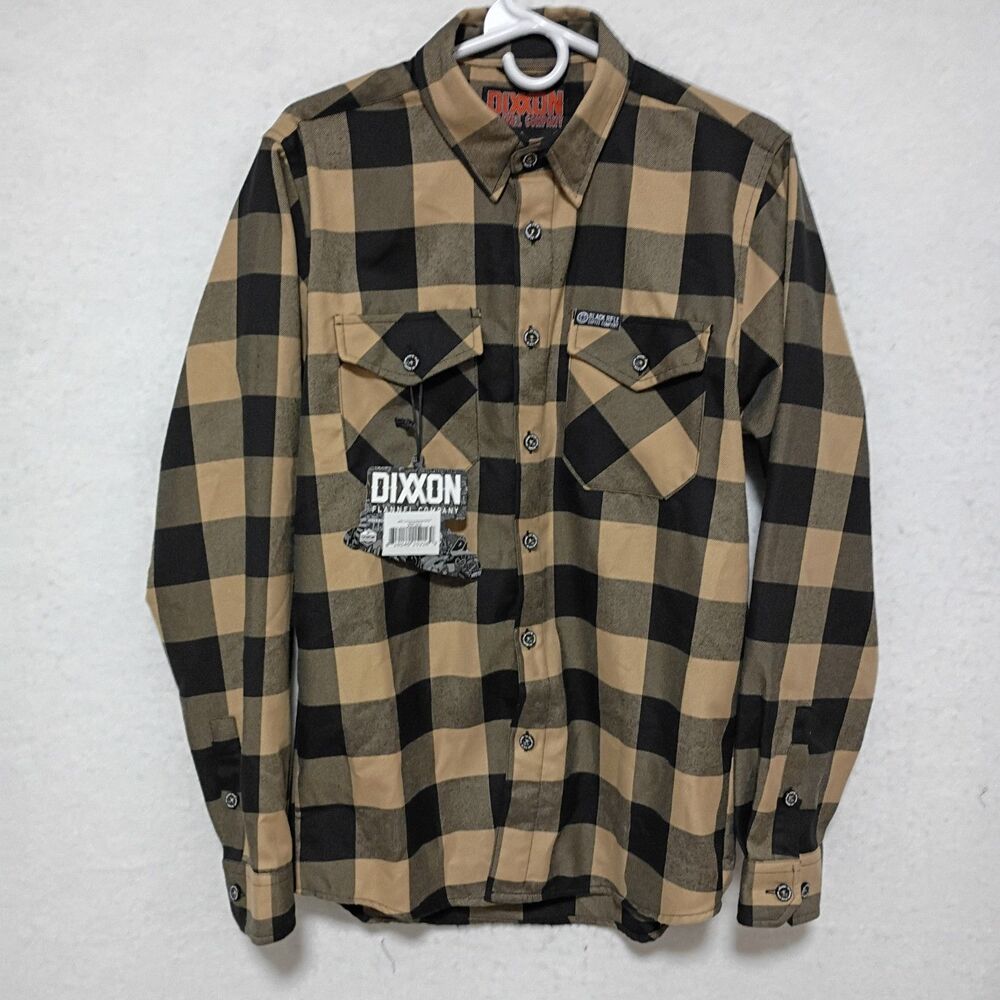 Dixxon x Black Rifle Coffee Shirt Men’s Small Khaki Plaid Button Up Flannel NWT